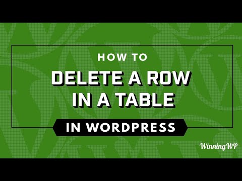 How To Delete Row From A Table In WordPress
