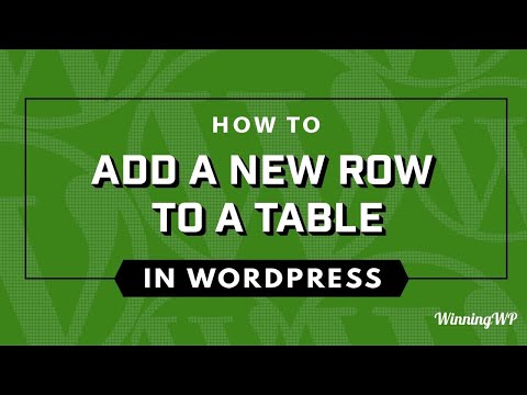How To Add Row To Table In WordPress