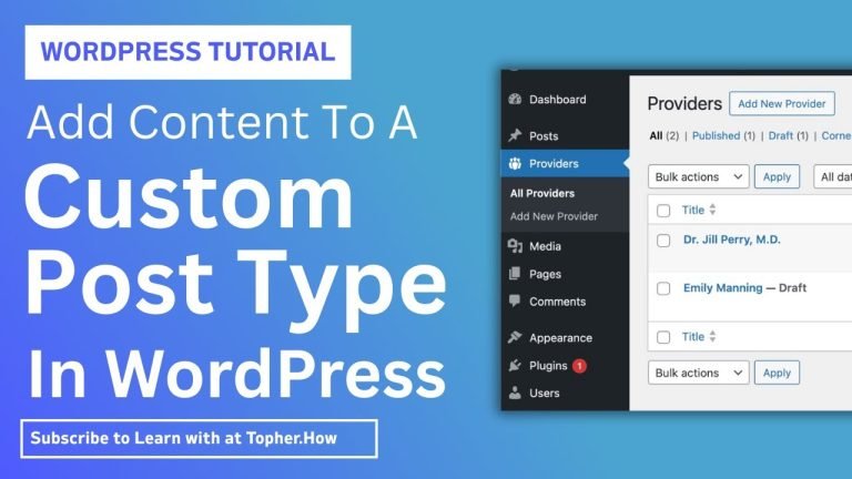 Add Content To A Custom Post Type In WordPress