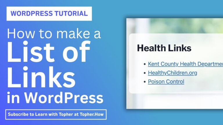 How can I make a list of links in WordPress?