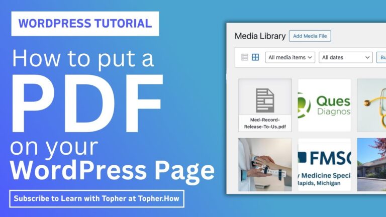 How do I put a PDF on my WordPress page?