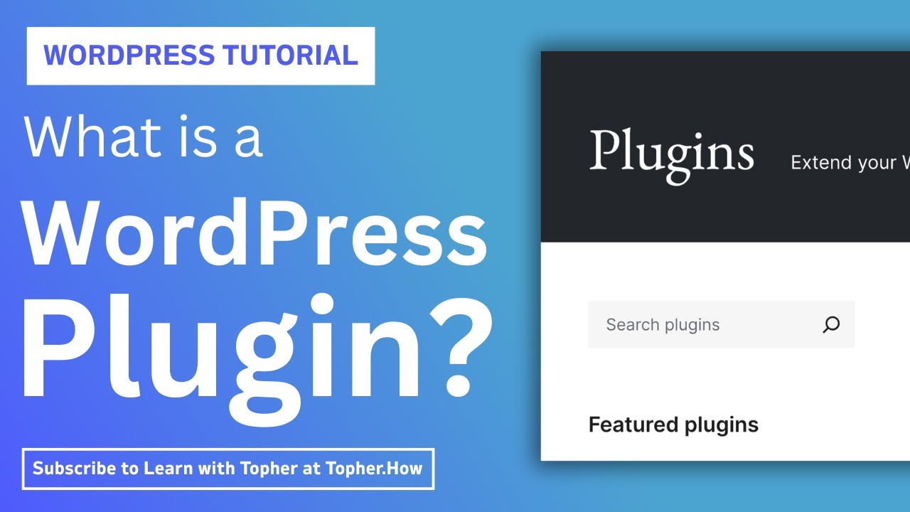 What is a plugin in WordPress? - Topher.How