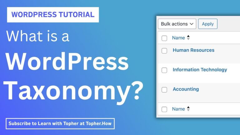 What is a WordPress taxonomy?